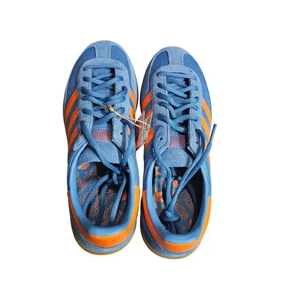 Adidas Handball Spezial Shoes in Focus Blue/Orange/Gum Mens Size 8.5 Retro w/Box